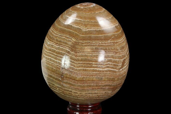 Polished, Banded Aragonite Egg - Morocco #98932